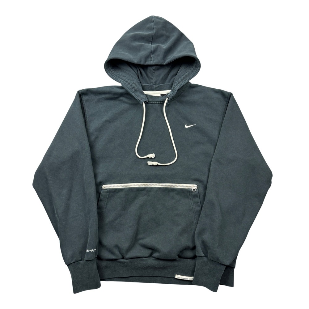 Nike Standard Issue Dri-FIT Hoodie Mens Medium Black Zippered Pocket Sportswear